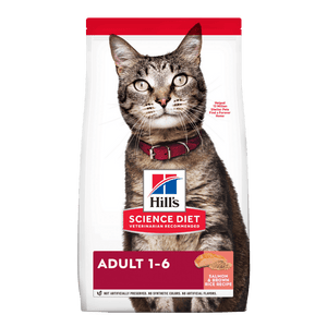 Hill's Science Diet Adult comida para gato adulto, salmón y arroz 3,5 Lb (1,59Kg)
