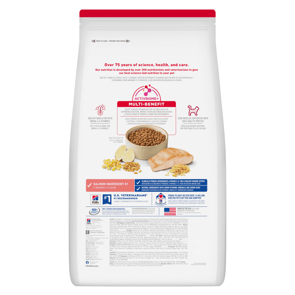 Hill's Science Diet Adult comida para gato adulto, salmón y arroz 3,5 Lb (1,59Kg)