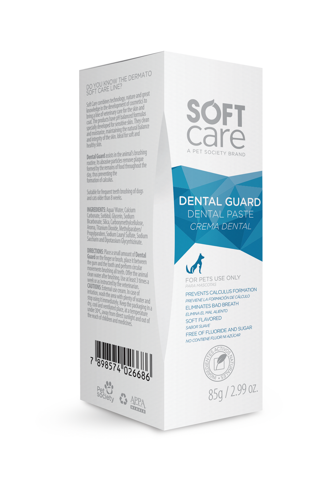 Crema Dental para Perros y Gatos Soft Care Dental Guard 85 Gr
