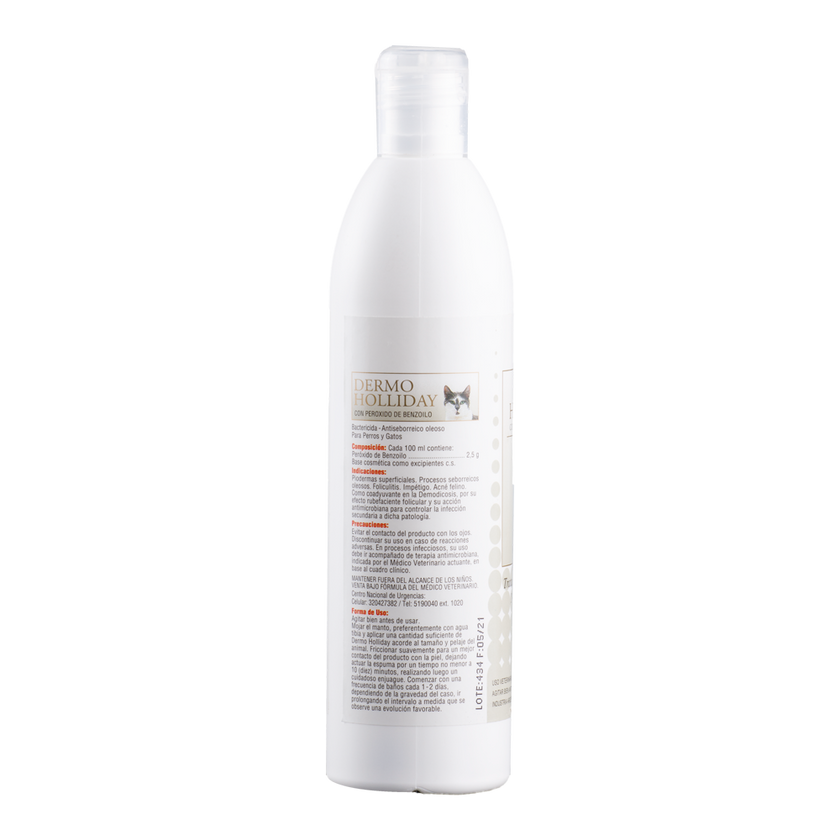 Shampoo Antiséptico Dermoholliday Perros y Gatos 250 Ml