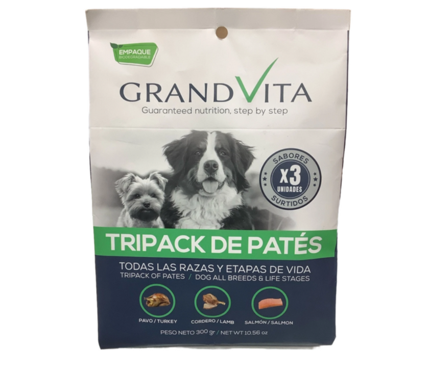 Grand Vita Tripack Surtido De Pates Para Perro 300 Gr