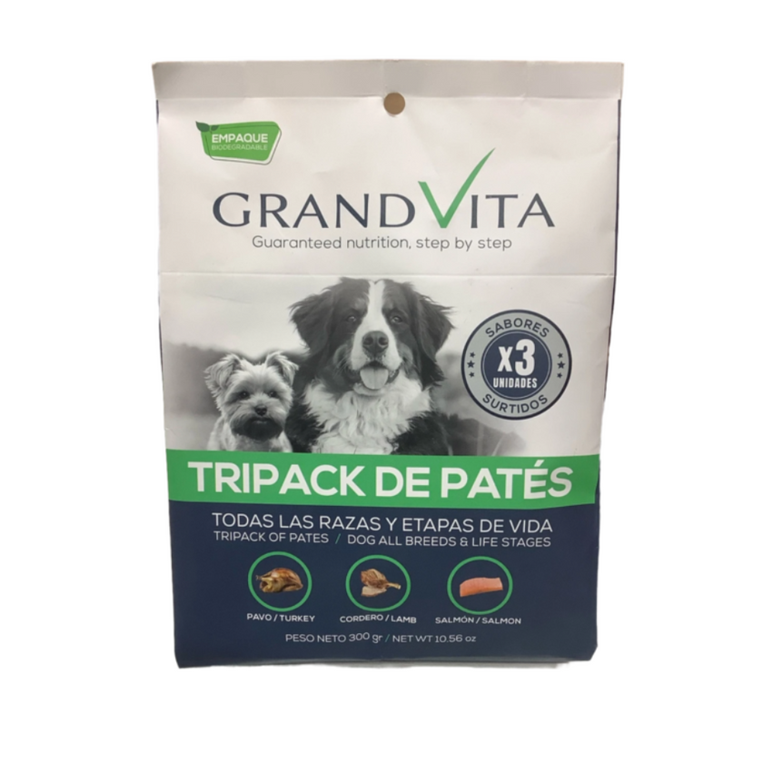 Grand Vita Tripack Surtido De Pates Para Perro 300 Gr