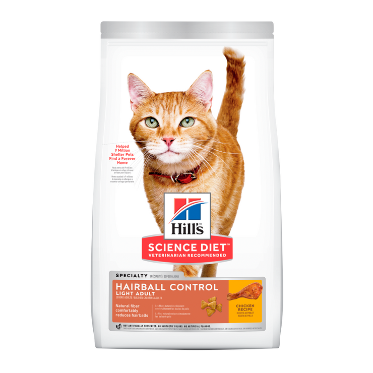 Comida para gato Hills Hairball Light Adulto 7 Lbs