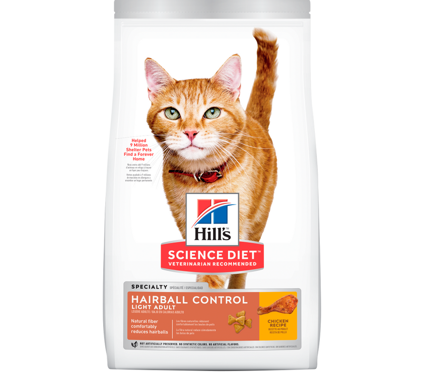 Comida para gato Hills Hairball Light Adulto 7 Lbs