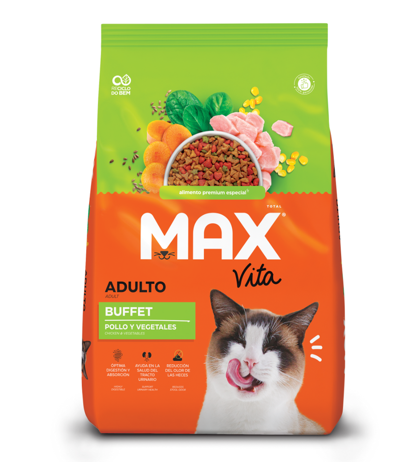 Comida Para Gato Max Vita Adulto Buffet Pollo y Vegetales