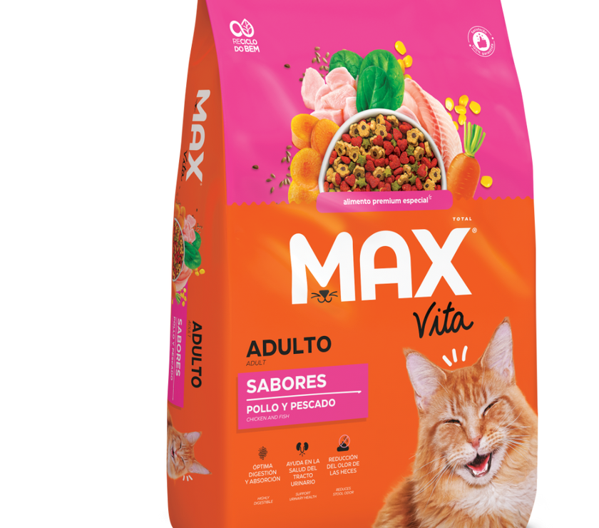 Comida Para Gato Max Vita Adulto Sabores Frango y Peixe