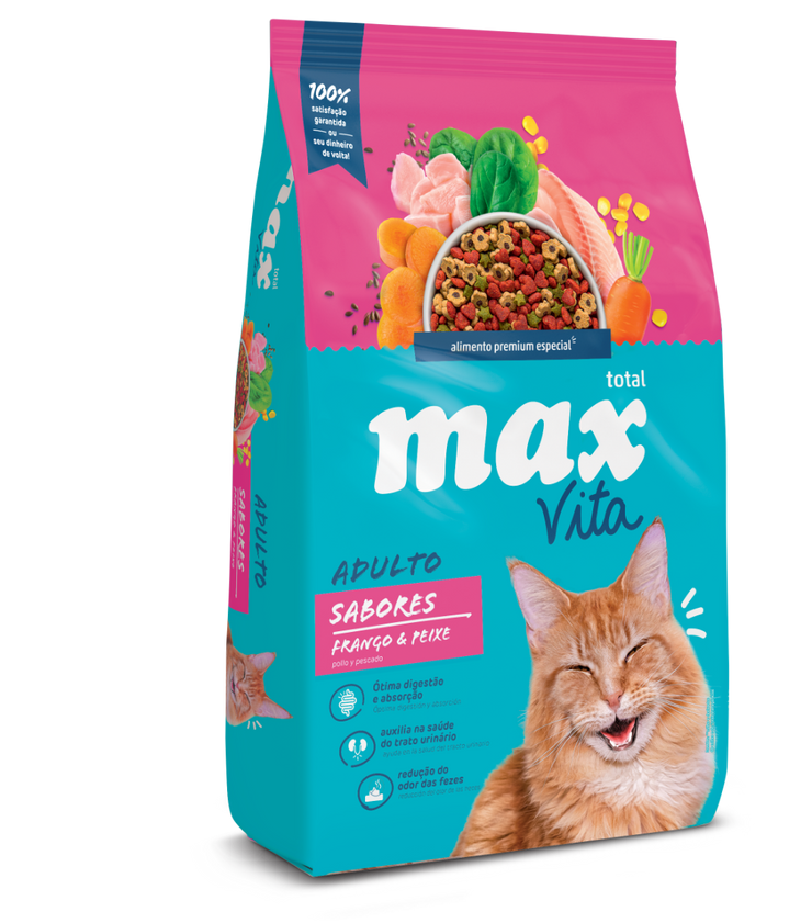 Comida Para Gato Max Vita Adulto Sabores Frango y Peixe