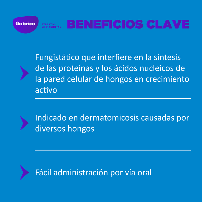 Fungistático Griseofulvina para Perros y Gato 250 mg