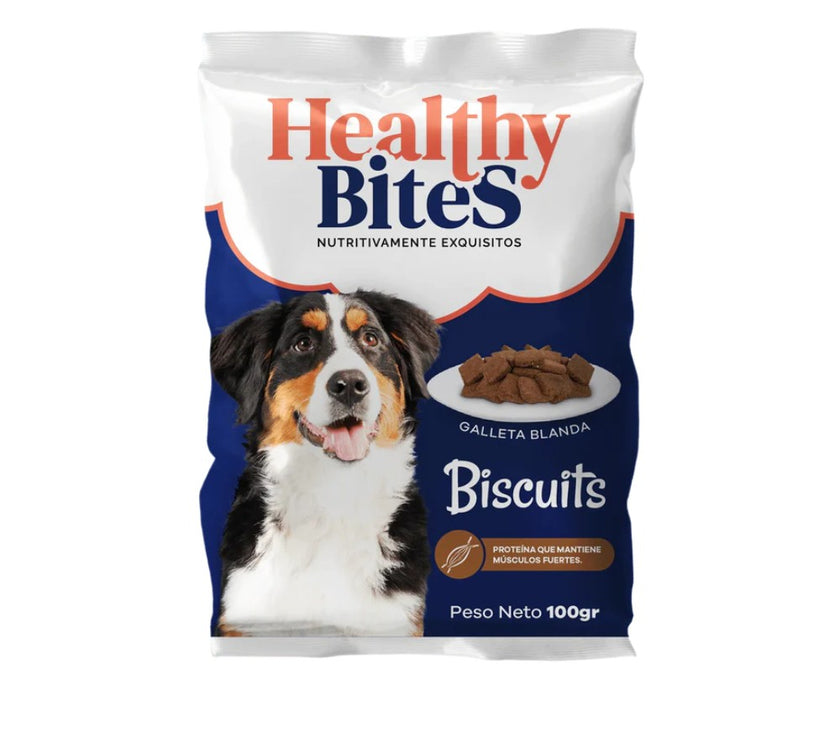 Snacks para perro Healthy Bites Biscuits por 100 gr