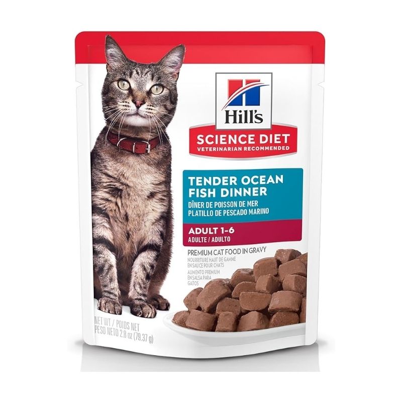 Hill's Science Diet alimento húmedo en pouch para gato adulto sabor pescado 79g