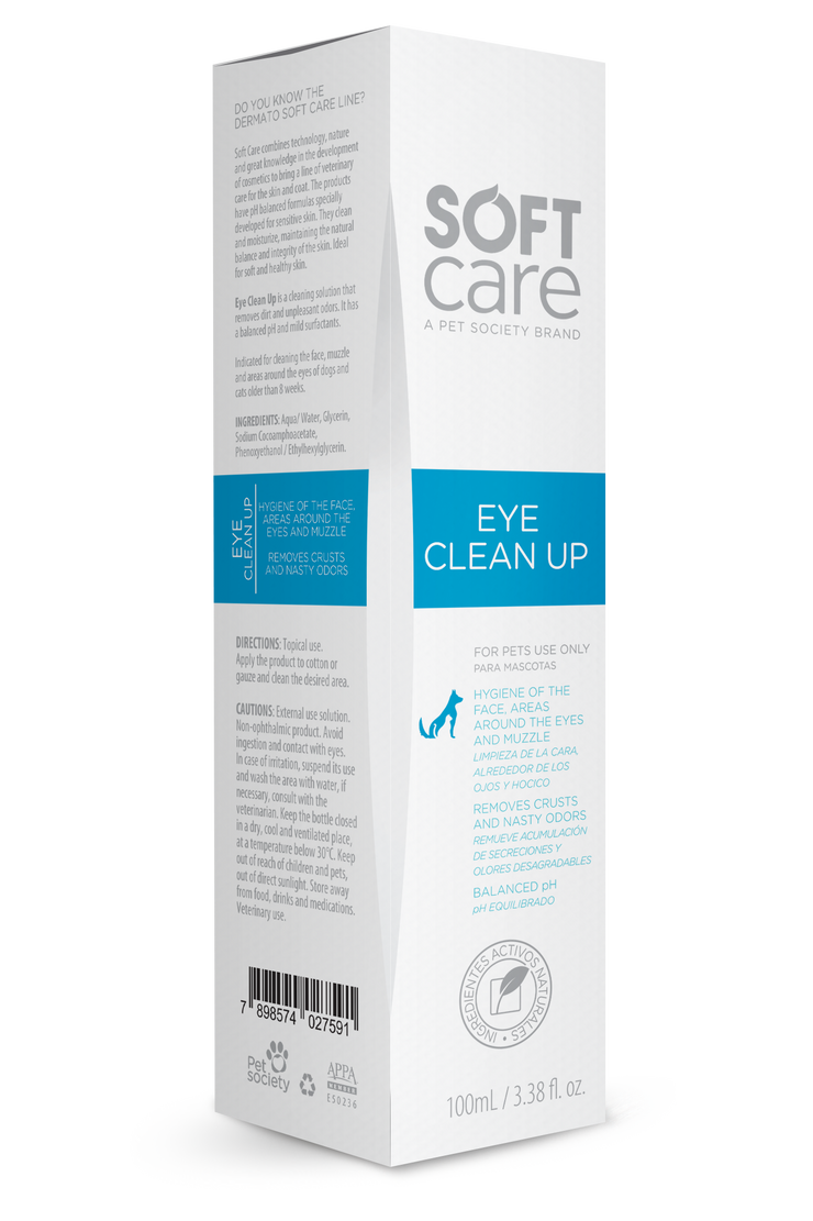 Limpiador de Rostro para Perros y Gatos Soft Care Eye Clean Up 100 Ml
