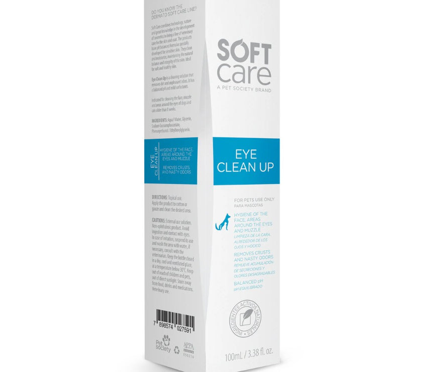 Limpiador de Rostro para Perros y Gatos Soft Care Eye Clean Up 100 Ml
