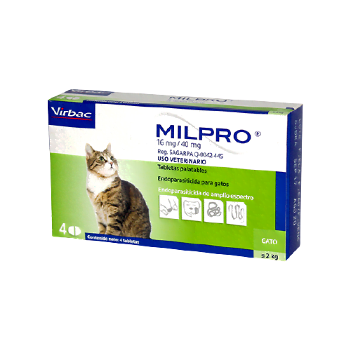 Milpro 16Mg/40Mg Gato +2 Kg x Unidad