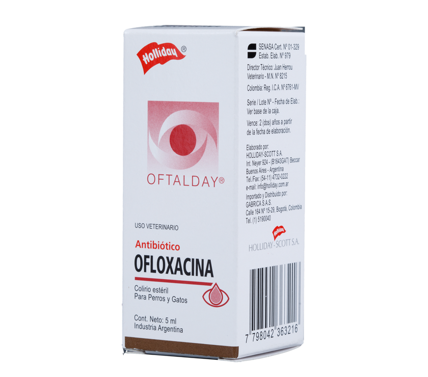 Antibiótico Ofloxacina Colirio Gotas Perros y Gatos 20ml