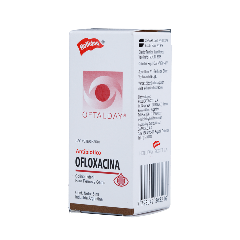 Antibiótico Ofloxacina Colirio Gotas Perros y Gatos 20ml