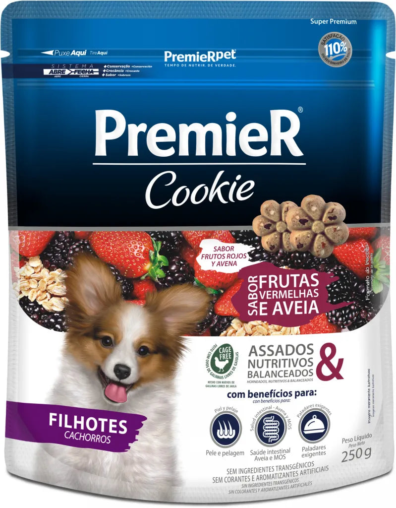 PREMIER COOKIE DOG PUPPY FRUTOS ROJOS AVENA  250G