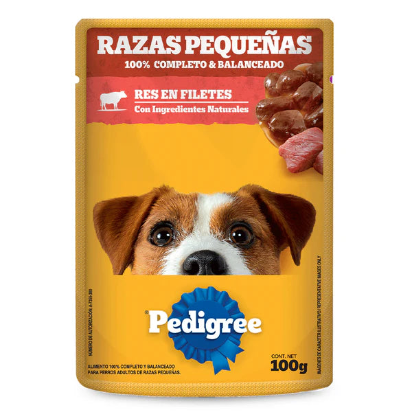 Pedigree Pouch Pollo/ Carne/ Cacho/ raza pequeña x 100g adulto