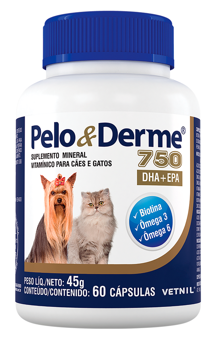 Suplemento para Perros y Gato Pelo y derme 60 capsulas
