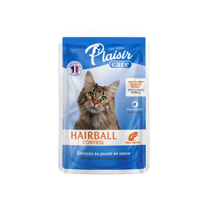 Plaisir Care Gato Adulto: Alimento húmedo hairball control - Trocitos con pollo en salsa