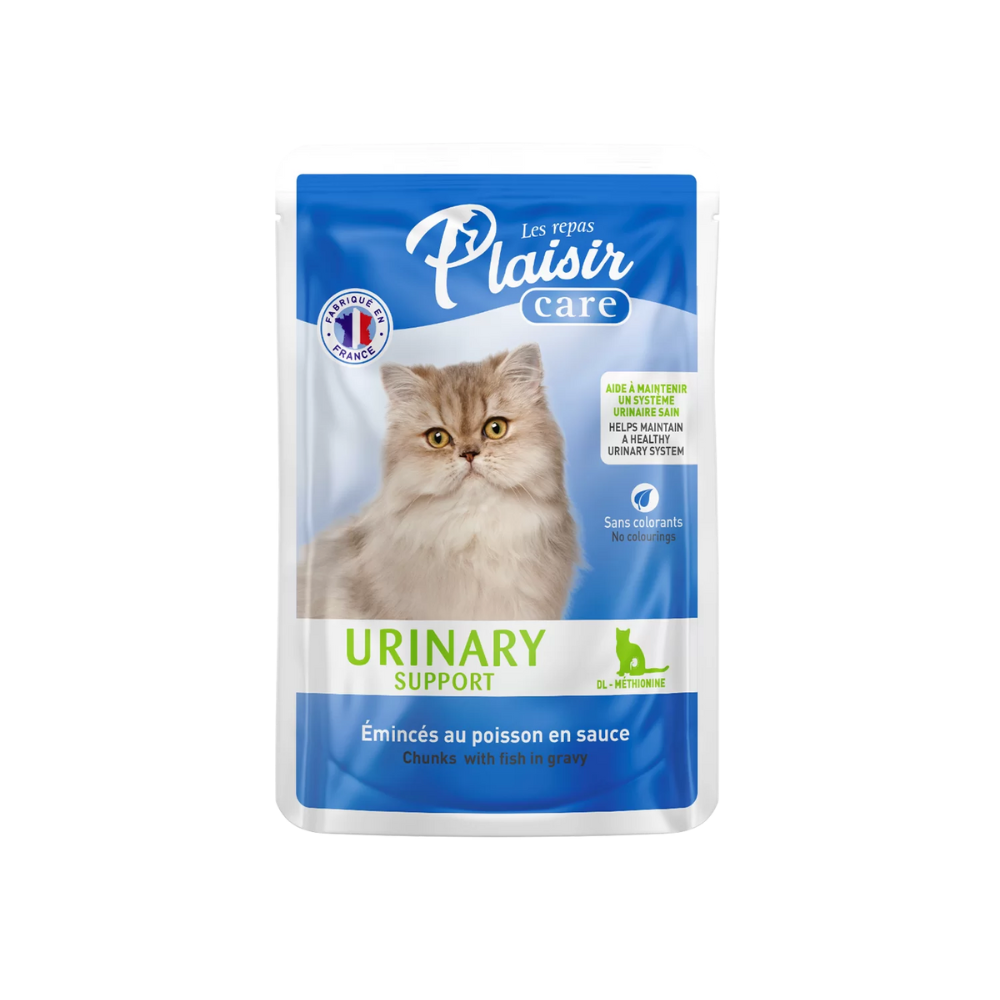 Plaisir Care Gato Adulto: Alimento húmedo urinary - Trocitos con pescado en salsa