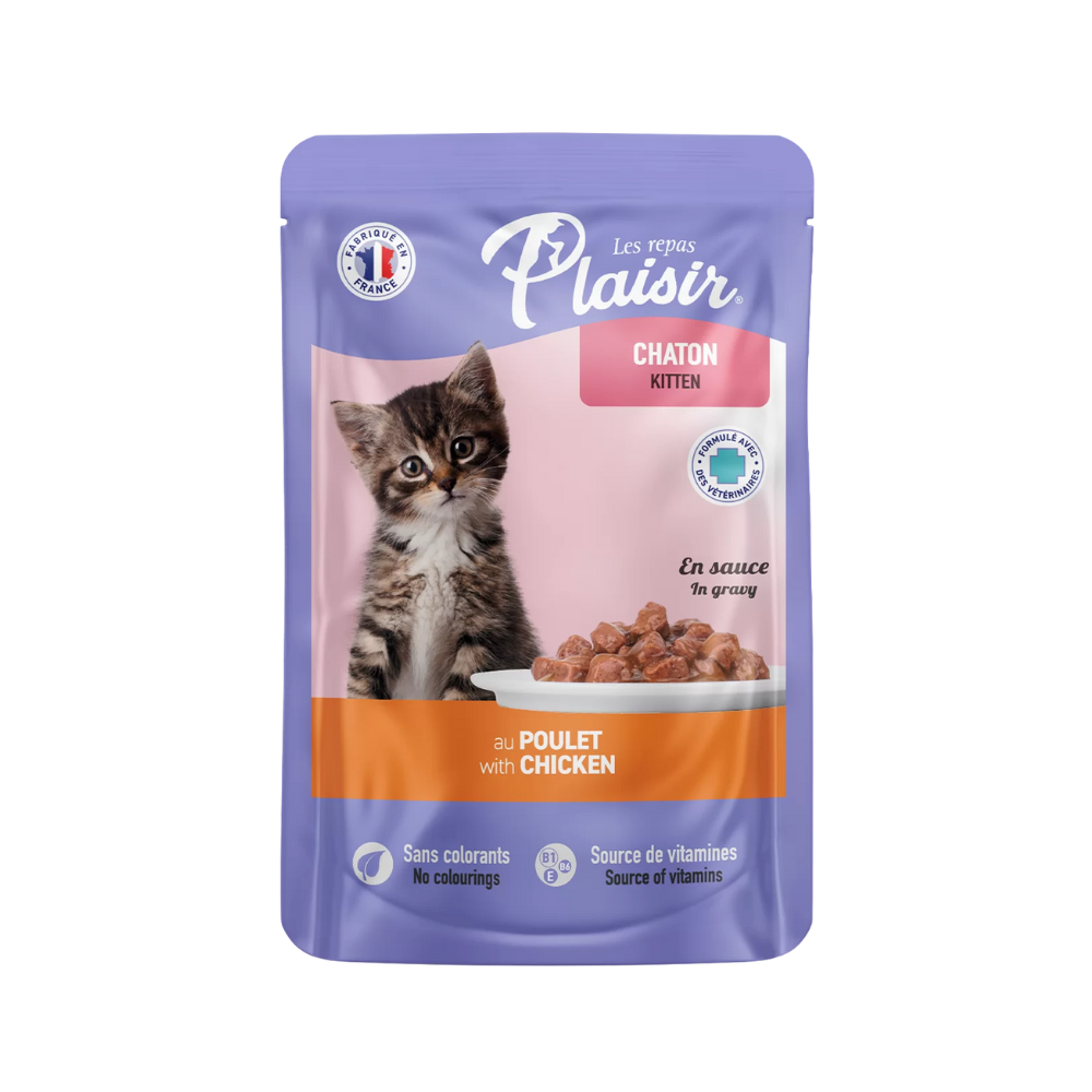 Plaisir Gatito: Alimento húmedo - Trocitos con pollo en salsa