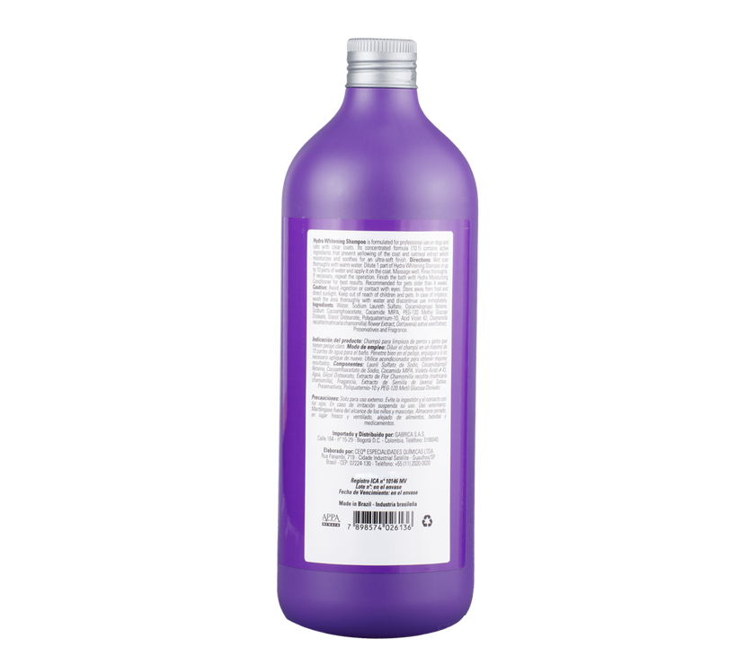 Shampoo para mascotas Hydra Whitening 1000ml