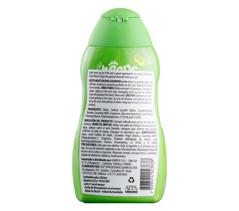 Shampoo para perro BEEPS Moisturunzing  502ml