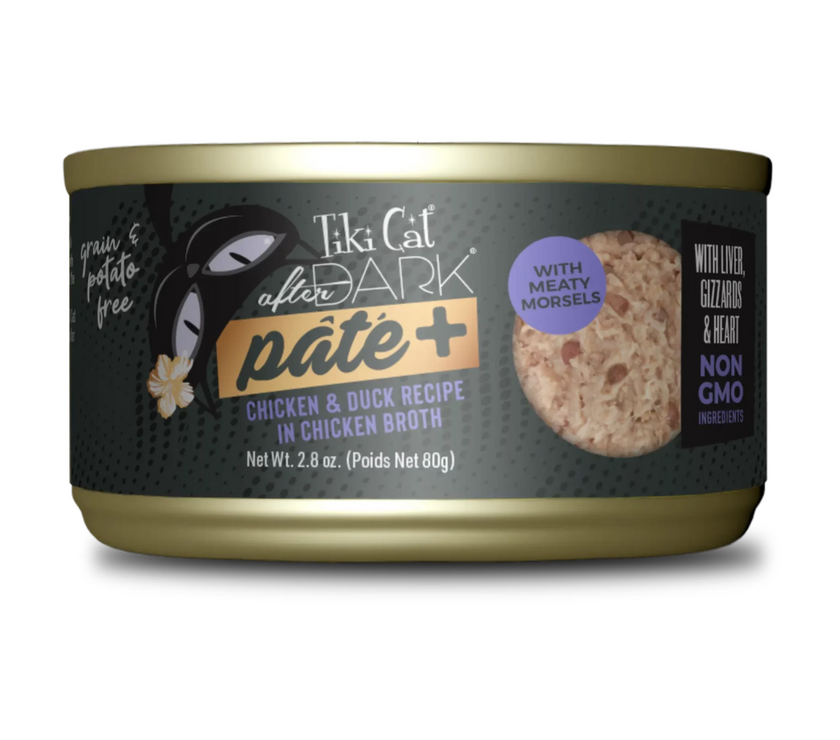 Tiki Cat After Dark Pate Plus Pollo y Pato Lata