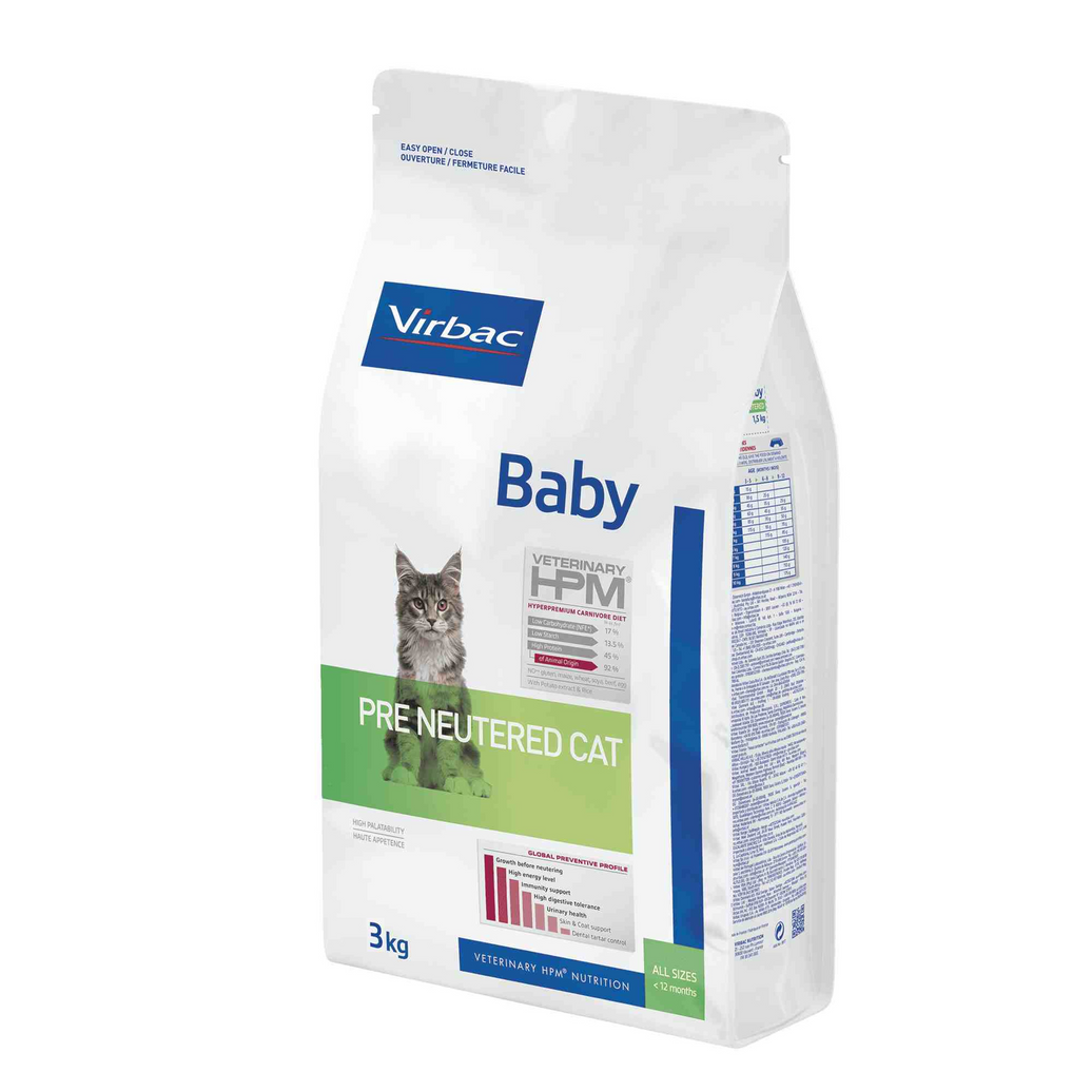 Alimento Seco para Gato Virbac Baby Pre Neutered 3 KG