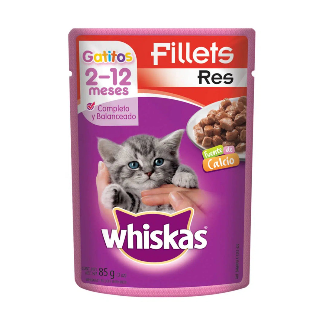 Whiskas Pouch Carne - pollo - atún gatitos - salmon x 85 gr